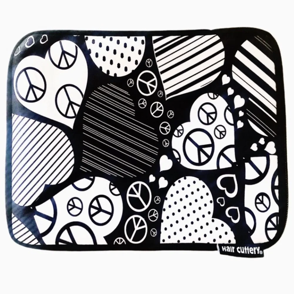 IPad Small Case Black/White Peace Sign Design